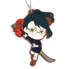 Jujutsu Kaisen 0 Maki Zenin Ichiban Kuji Declaration of War Rubber Keychain Kyunchara Illustrations Prize K Keychains [USED]