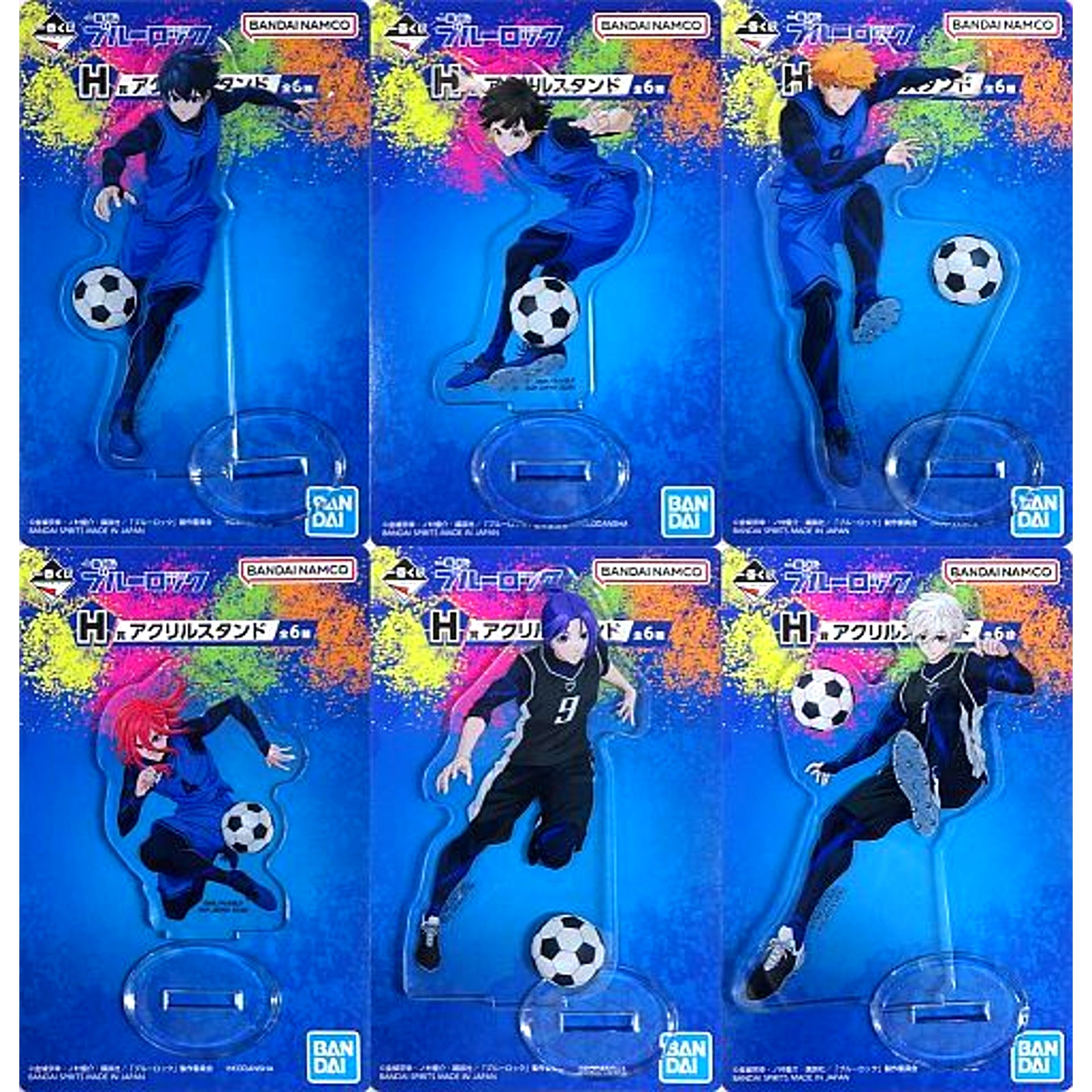 Set of 6 Acrylic Stand Ichiban Kuji Blue Lock H Prize [USED]