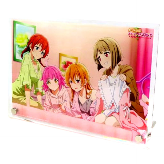 Kasumi Nakasu & Kanata Konoe & Emma Verde & Rina Tennoji QU4RTZ Illustration A5 Acrylic Stand Blu-ray Love Live! Nijigasaki High School Idol Club TV Anime Season 2 Sofmap Animega All Volumes Purchase Bonus [USED]