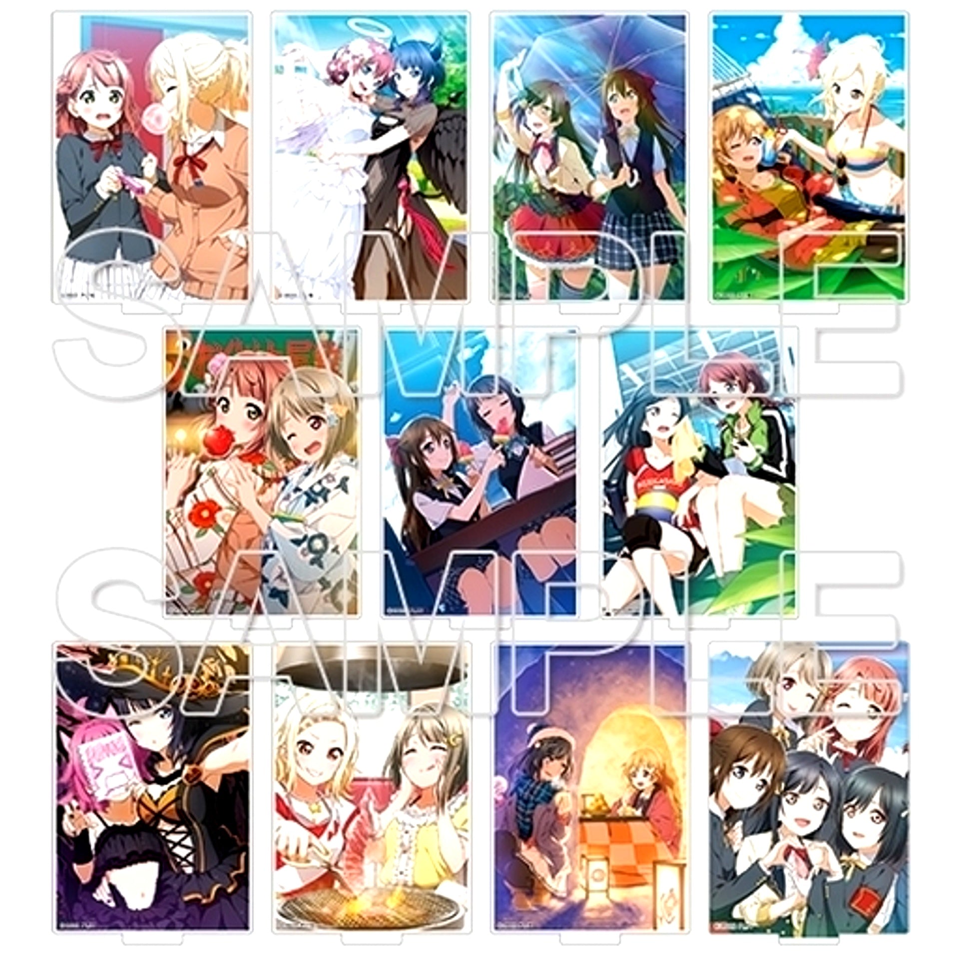 Set of 11 Love Live! Nijigasaki High School Idol Club Sakasama Nijigasaki!? Trading Acrylic Stand 1 [USED]