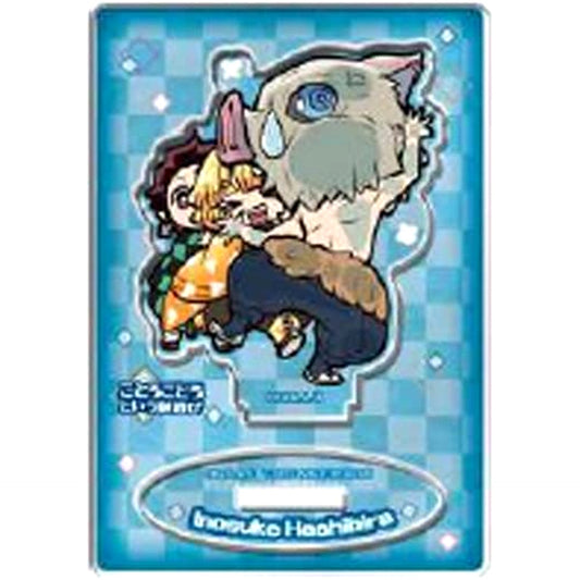Demon Slayer: Kimetsu no Yaiba Inosuke Hashibira Pita! Defo Immersed in Hobbies Trading Acrylic Stand featuring the phrase 'Kotorokotoro' children's game Acrylic Stands [USED]