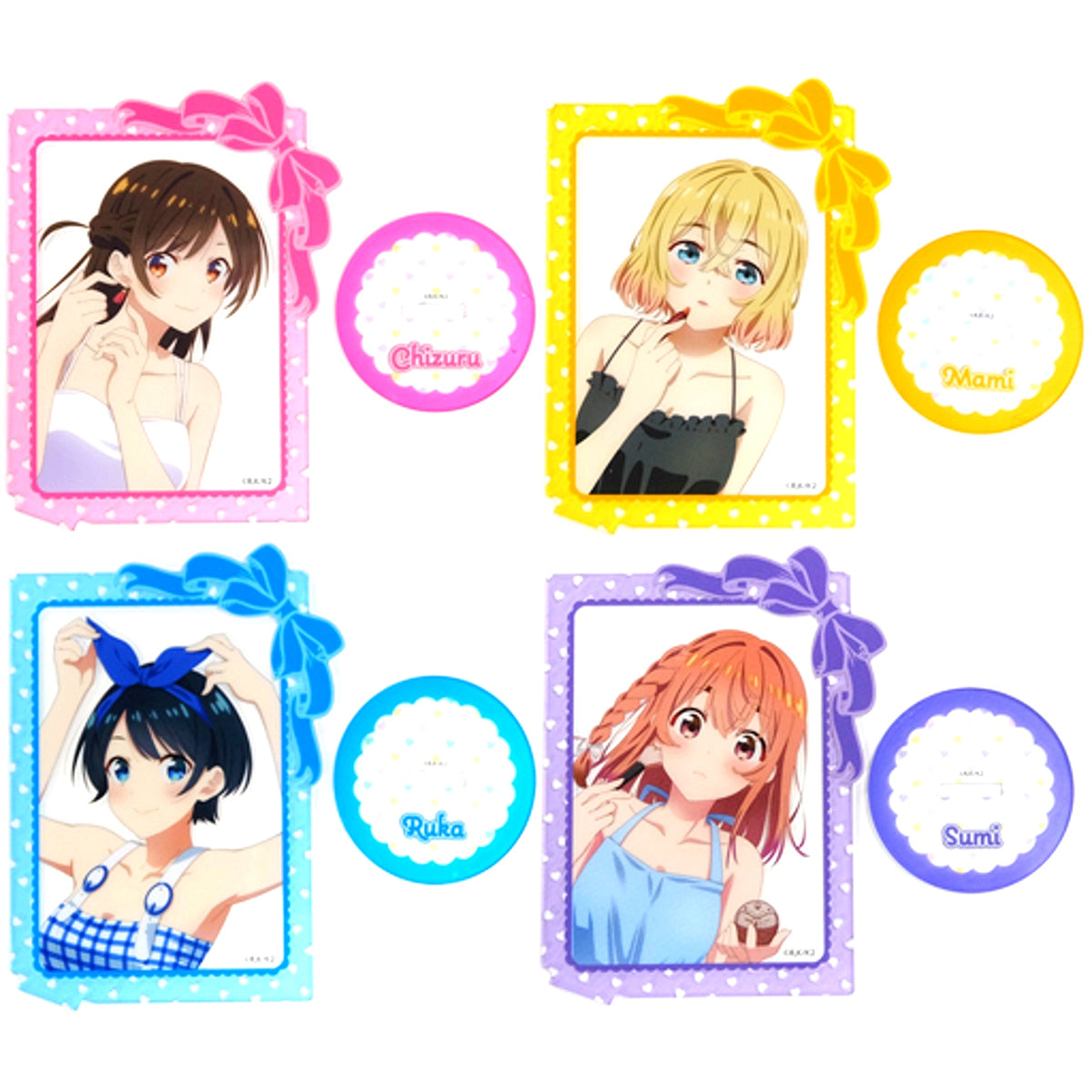Set of 4 I Prize Rent-A-Girlfriend Hikokuji LADY READY DATE Acrylic Stand [USED]