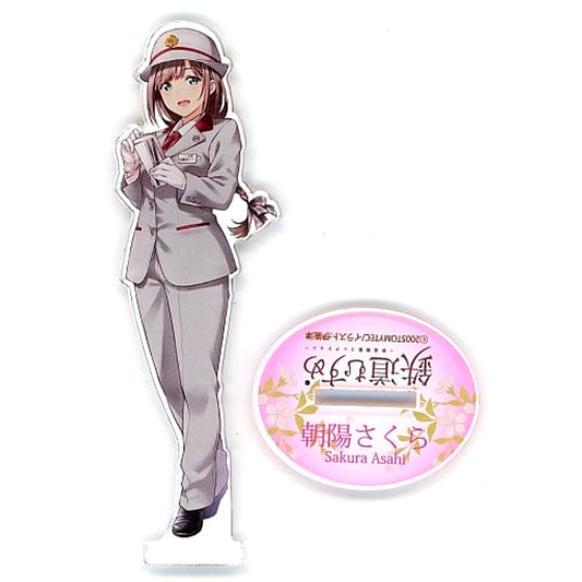 Sakura Asahi Long Sleeve Acrylic Stand Tetsudou Musume Railway Uniform Collection x Nagano Electric Railway [USED]