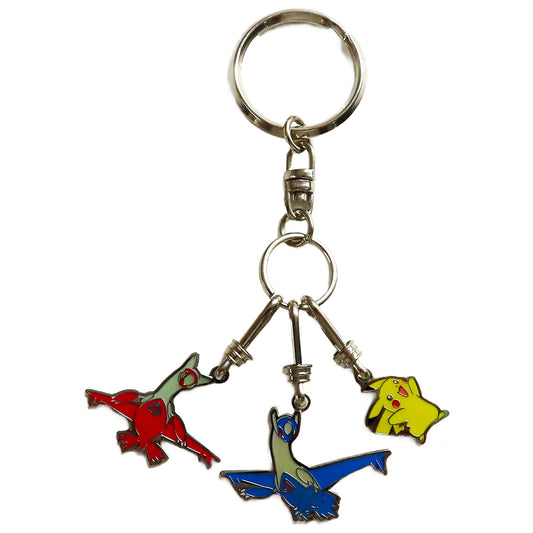 Pikachu Latias Latios Pokemon Heroes Metal Keychain Key Chain [USED]