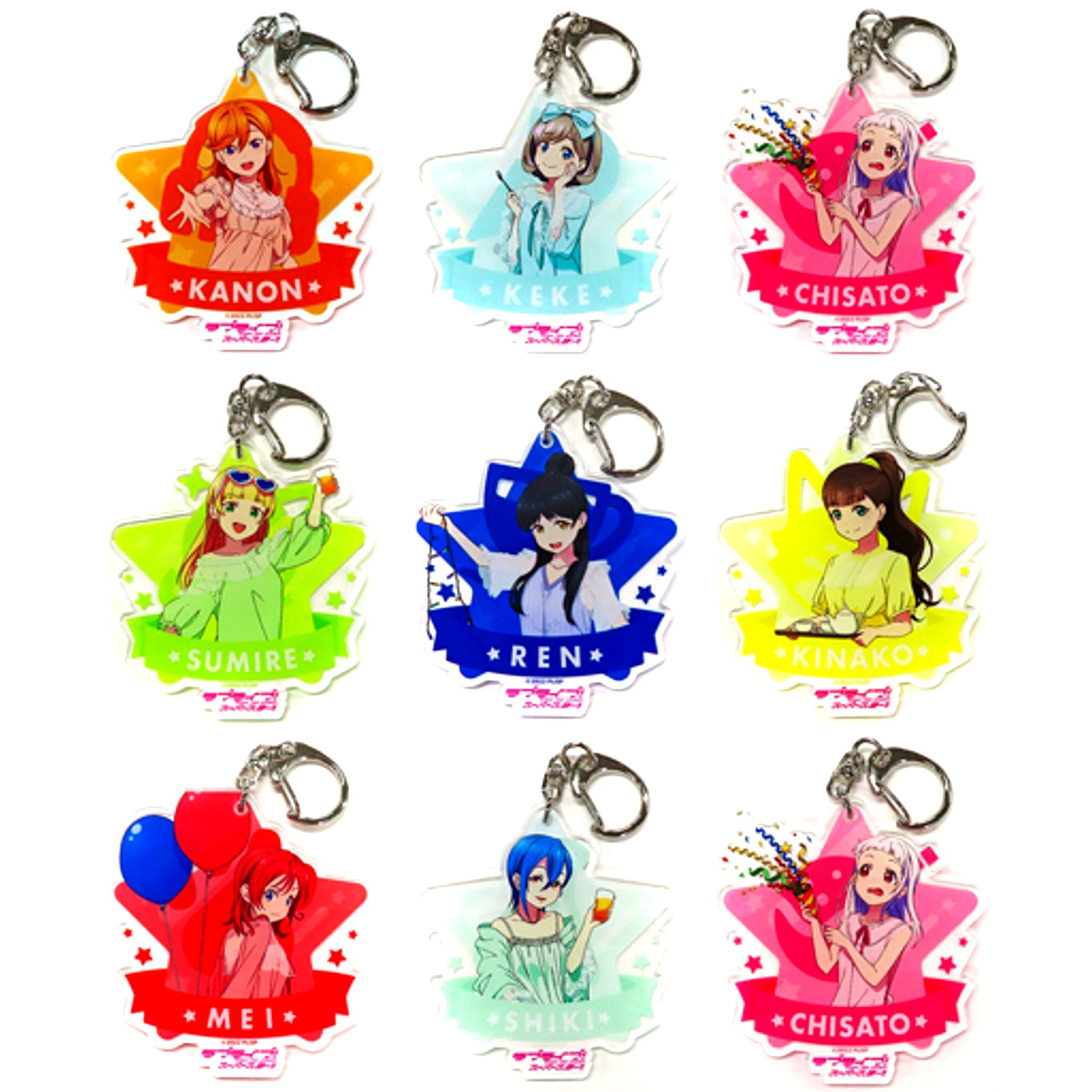 Set of 9 Love Live! Superstar!! Ouchi de Liella! POP UP SHOP in Tokyo Anime Center Acrylic Keychain [USED]