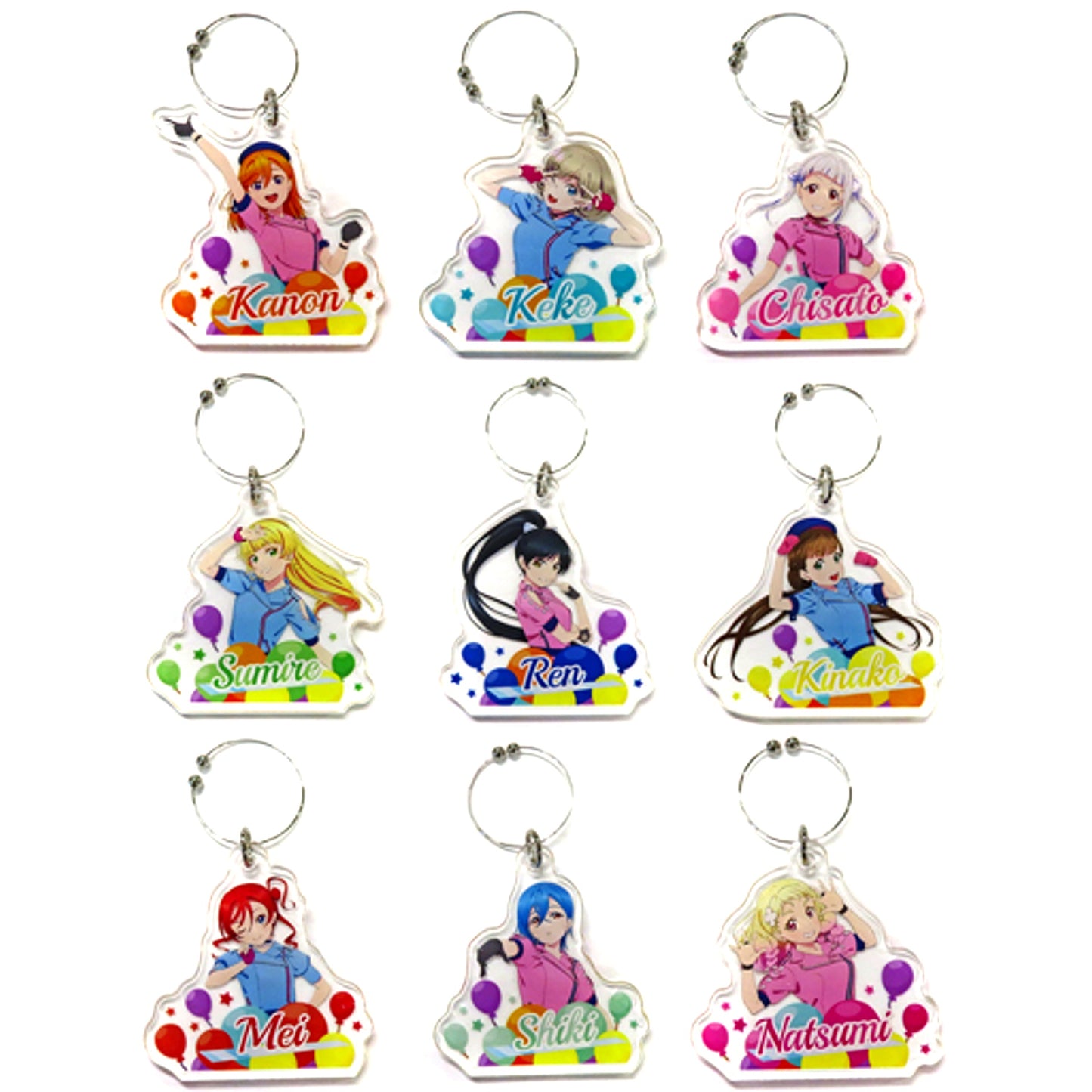 Set of 9 Liella! WE WILL!! Love Live! Superstar!! GiGO Collabo Cafe Glass Marker [USED]