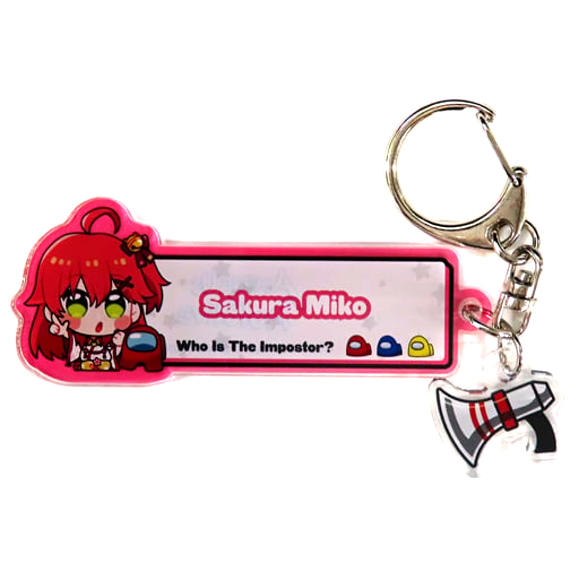 Sakura Miko hololive Among Us Emergency Meeting Keychain [USED]
