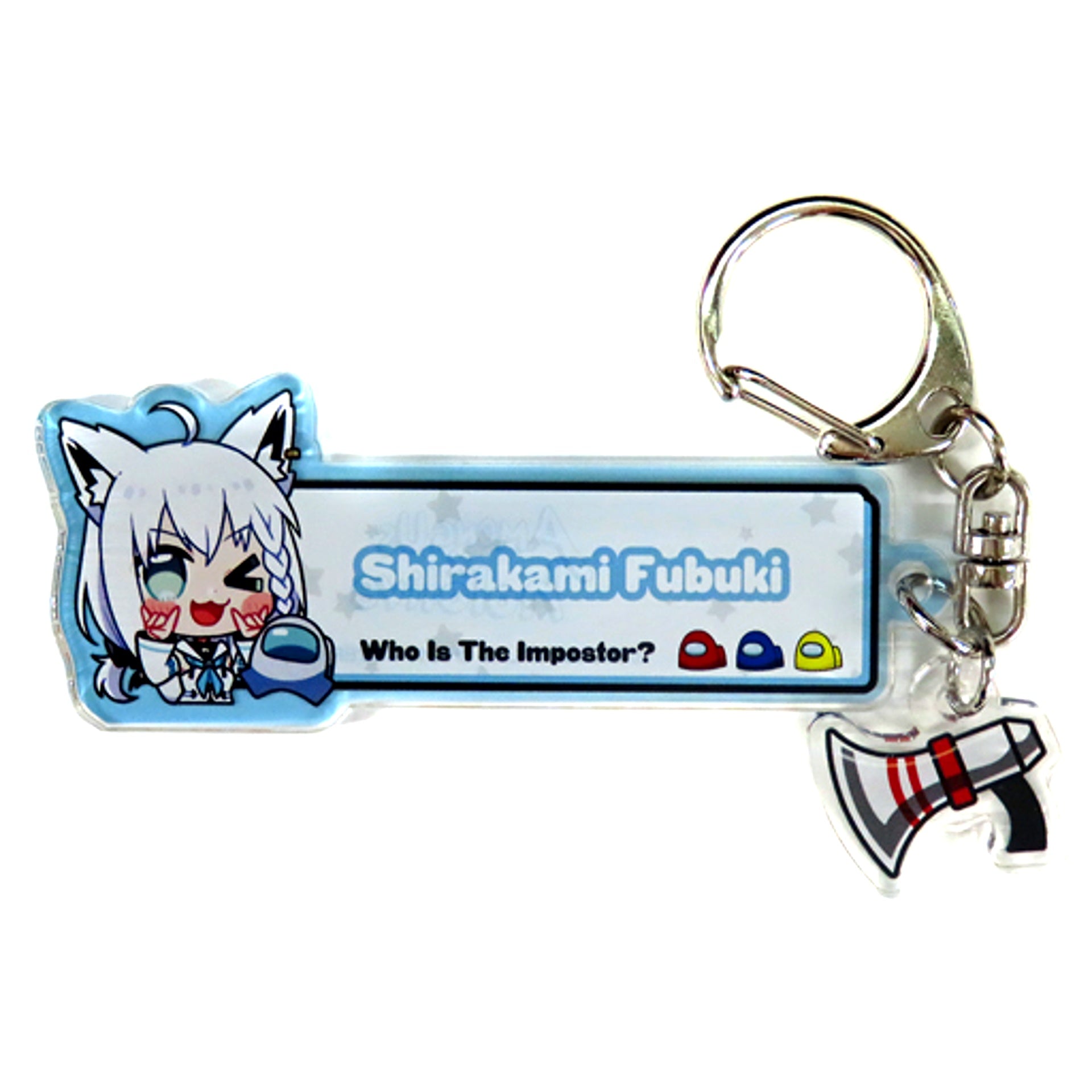 Shirakami Fubuki Among Us x hololive Emergency Meeting Keychain [USED]
