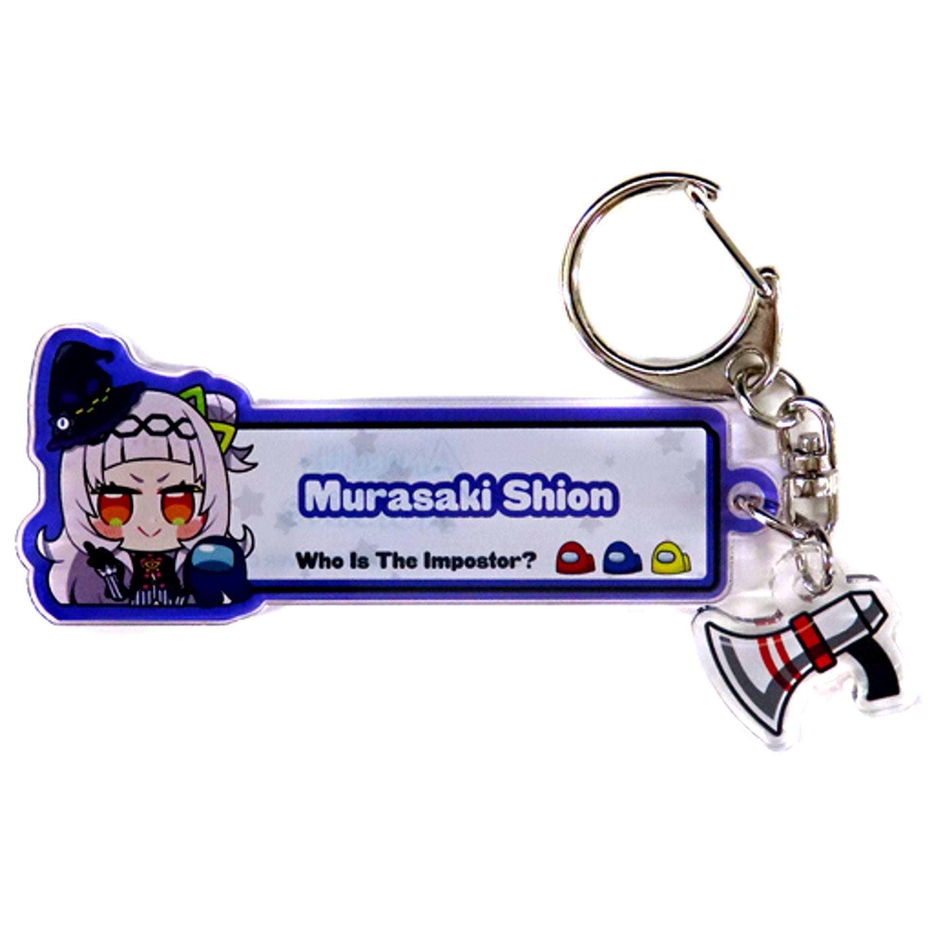 Murasaki Shion Among Us x hololive Emergency Meeting Keychain [USED]