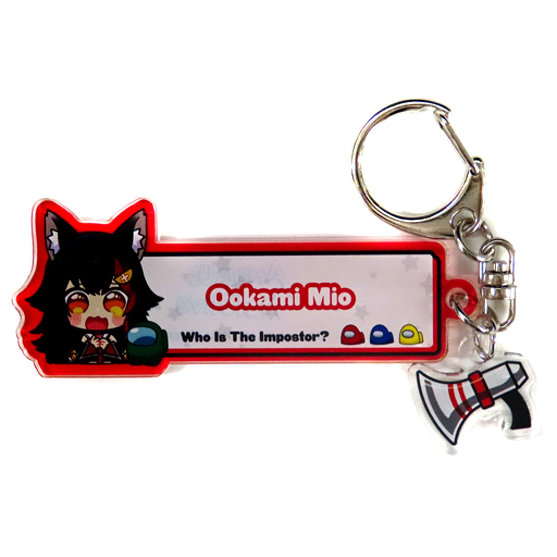 Ookami Mio Among Us x hololive Emergency Meeting Keychain [USED]