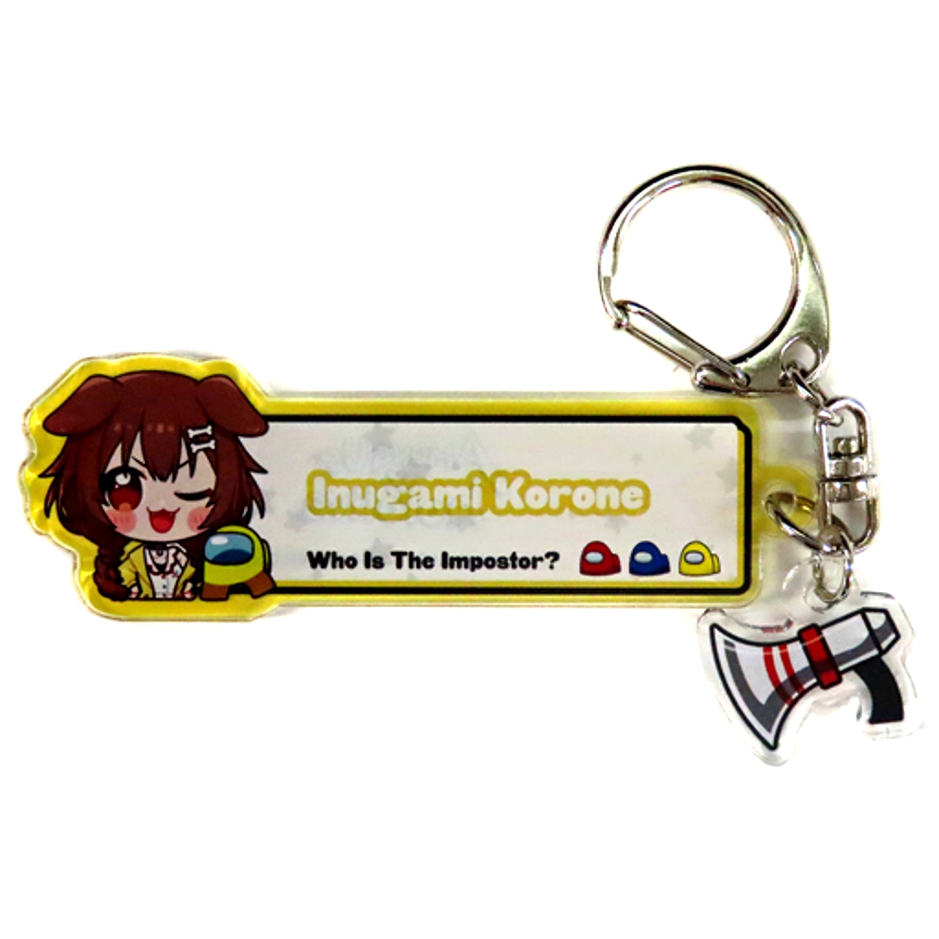 Inugami Korone Among Us x hololive Emergency Meeting Keychain [USED]