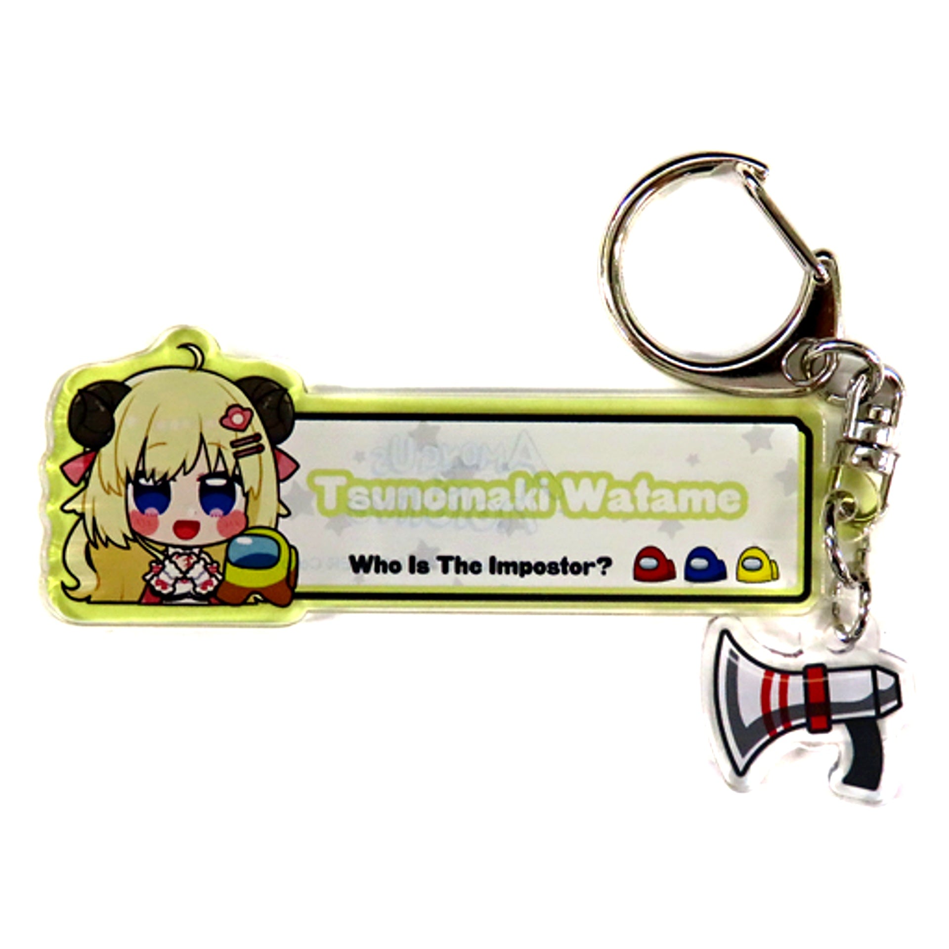 Tsunomaki Watame Among Us x hololive Emergency Meeting Keychain [USED]