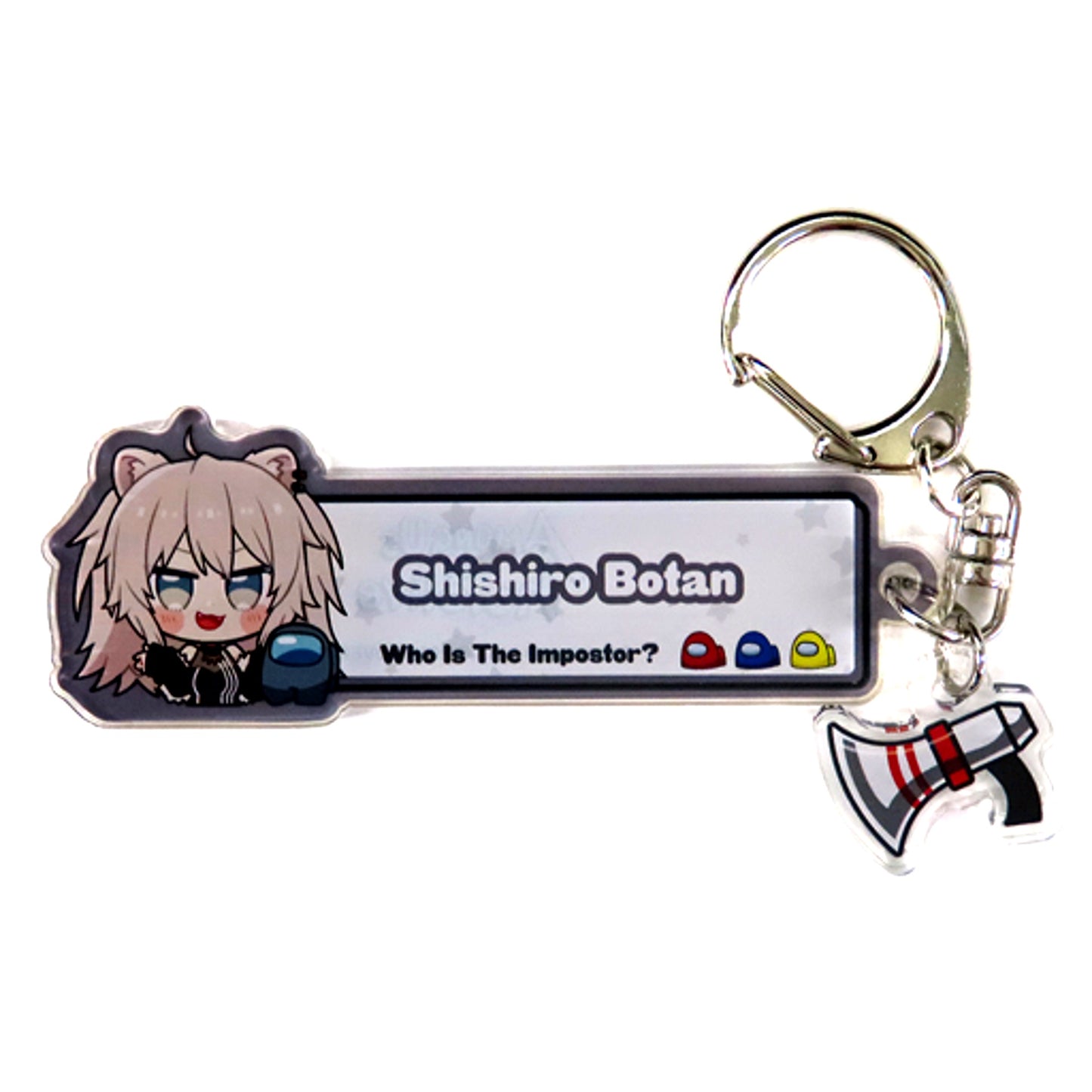 Shishiro Botan Emergency Meeting Keychain Among Us x Virtual YouTuber Hololive [USED]