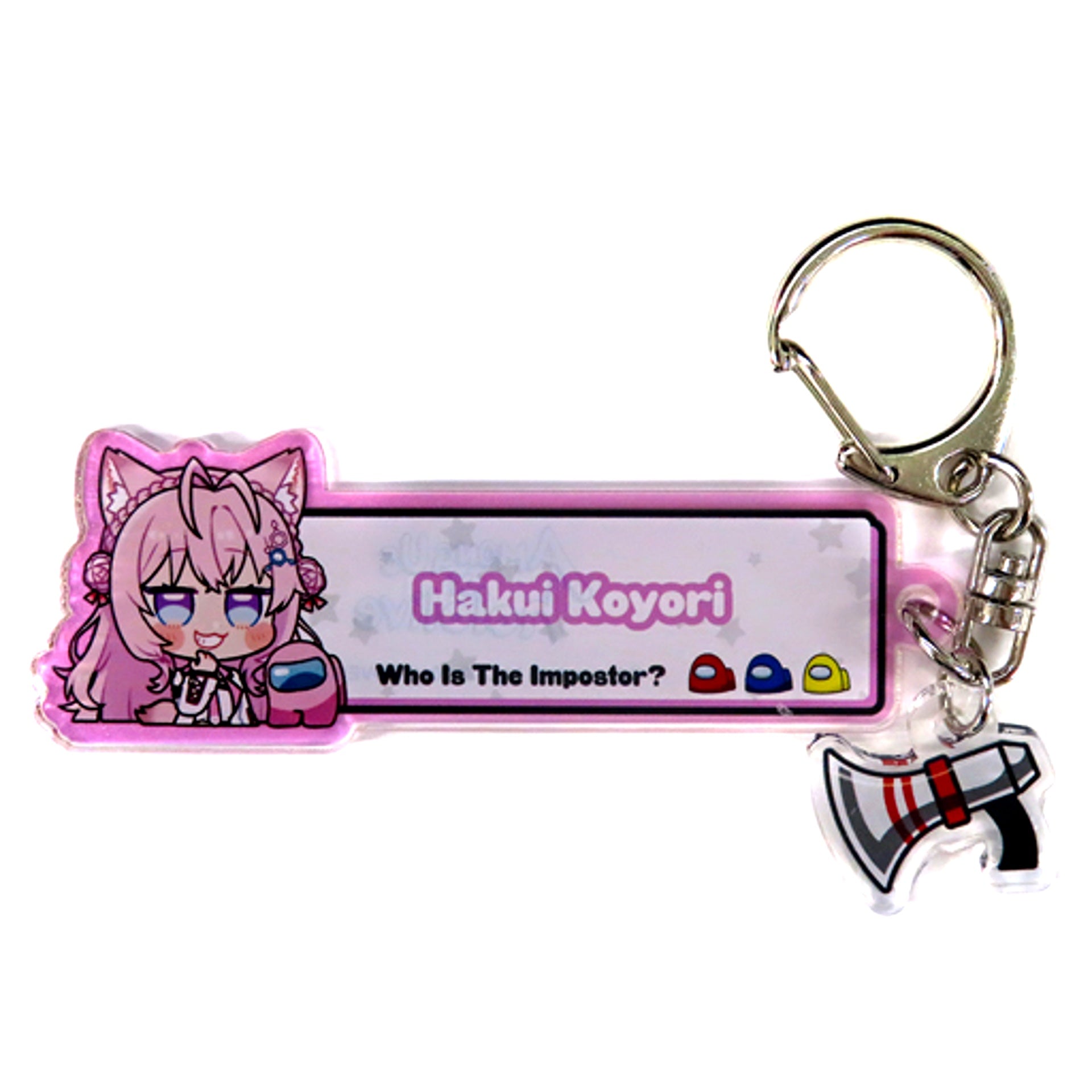Hakui Koyori Among Us x hololive Emergency Meeting Keychain [USED]