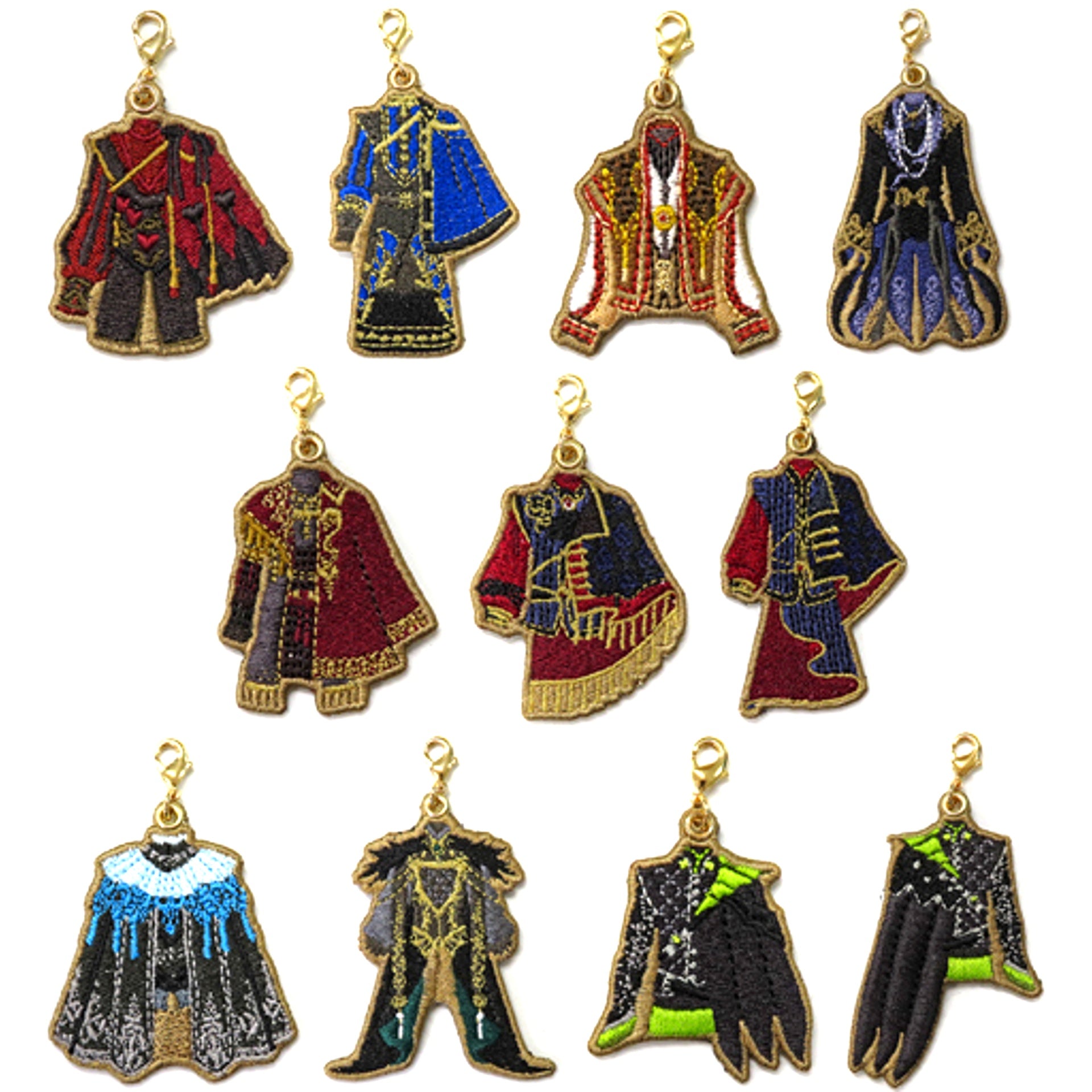 Set of 11 Disney Twisted Wonderland Glorious Masquerade Costume Embroidery Charm Collection Masquerade Dress Ver. [USED]