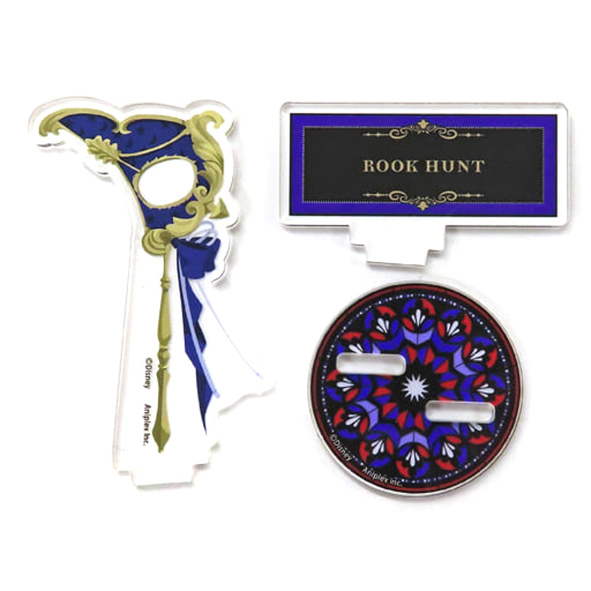 Disney Twisted-Wonderland Glorious Masquerade Crimson Lotus and Bell of Salvation Rook Hunt Mask Cane Style Acrylic Stand Collection Masquerade Dress ver. Acrylic Stands [USED]