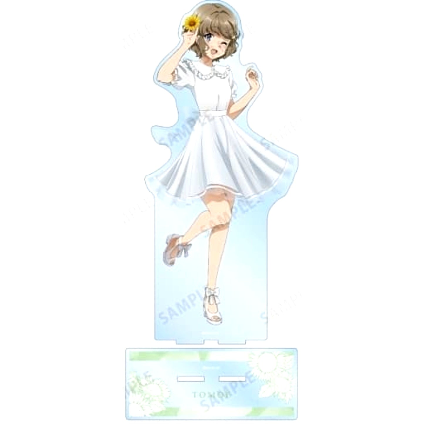 Tomoe Koga Rascal Does Not Dream of Bunny Girl Senpai Newly Drawn Illustration Extra Large Acrylic Stand Sunflower and White One-Piece Dress Ver [USED]