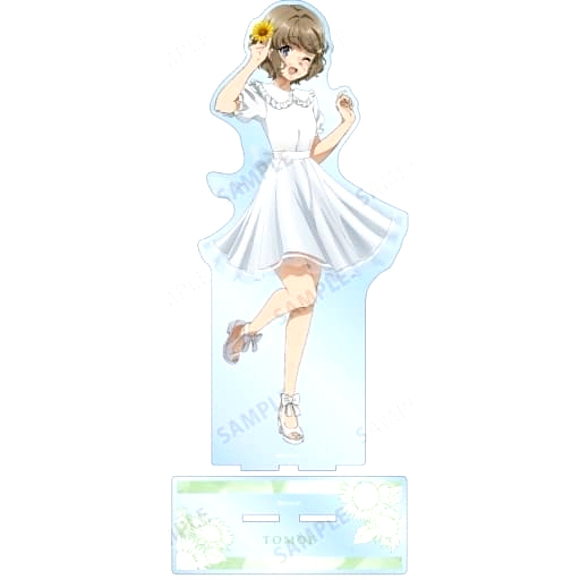 Tomoe Koga Rascal Does Not Dream of Bunny Girl Senpai Newly Drawn Illustration Extra Large Acrylic Stand Sunflower and White One-Piece Dress Ver [USED]