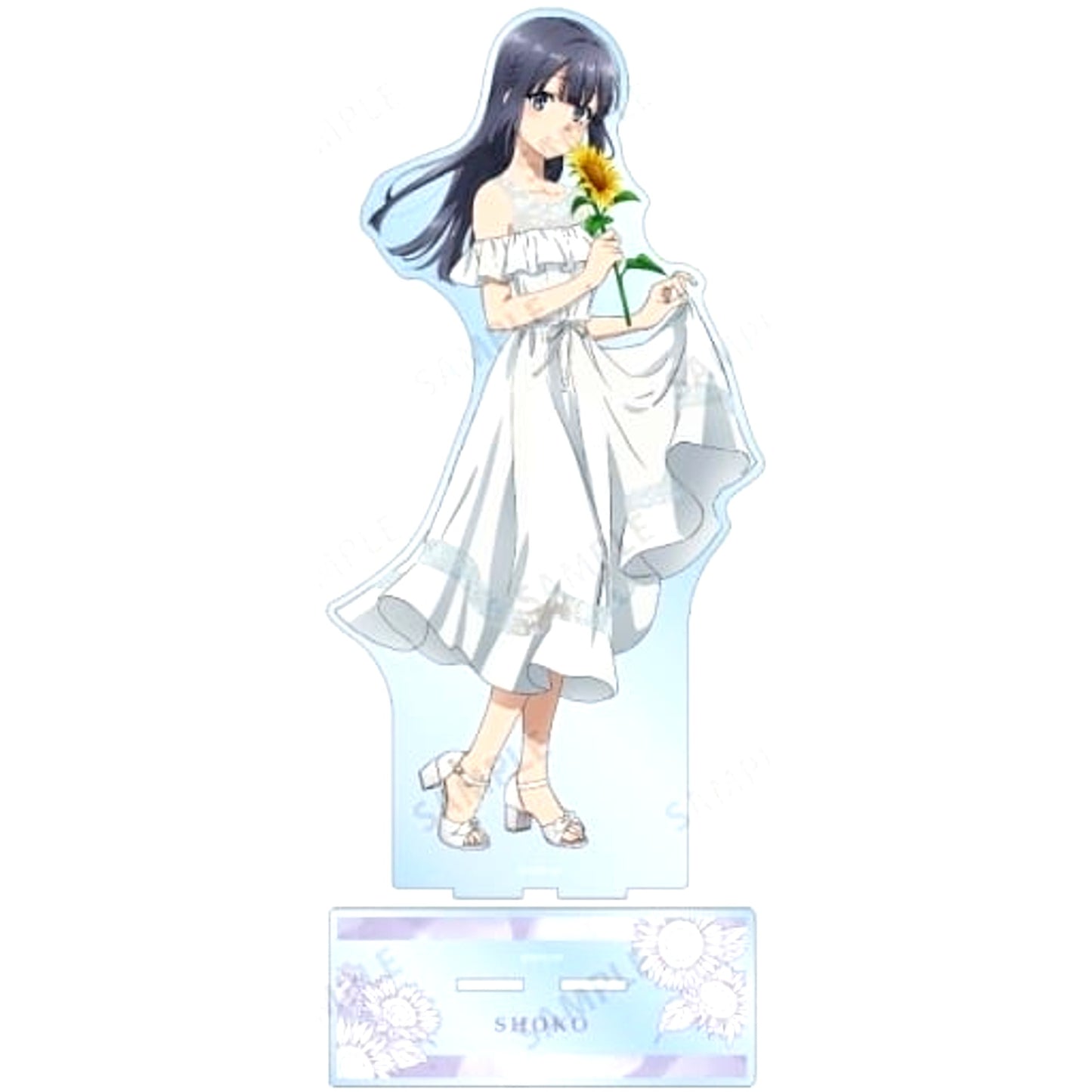 Shoko Makinohara Rascal Does Not Dream of Bunny Girl Senpai Newly Drawn Illustration Extra Large Acrylic Stand Sunflower and White One-Piece Dress Ver [USED]