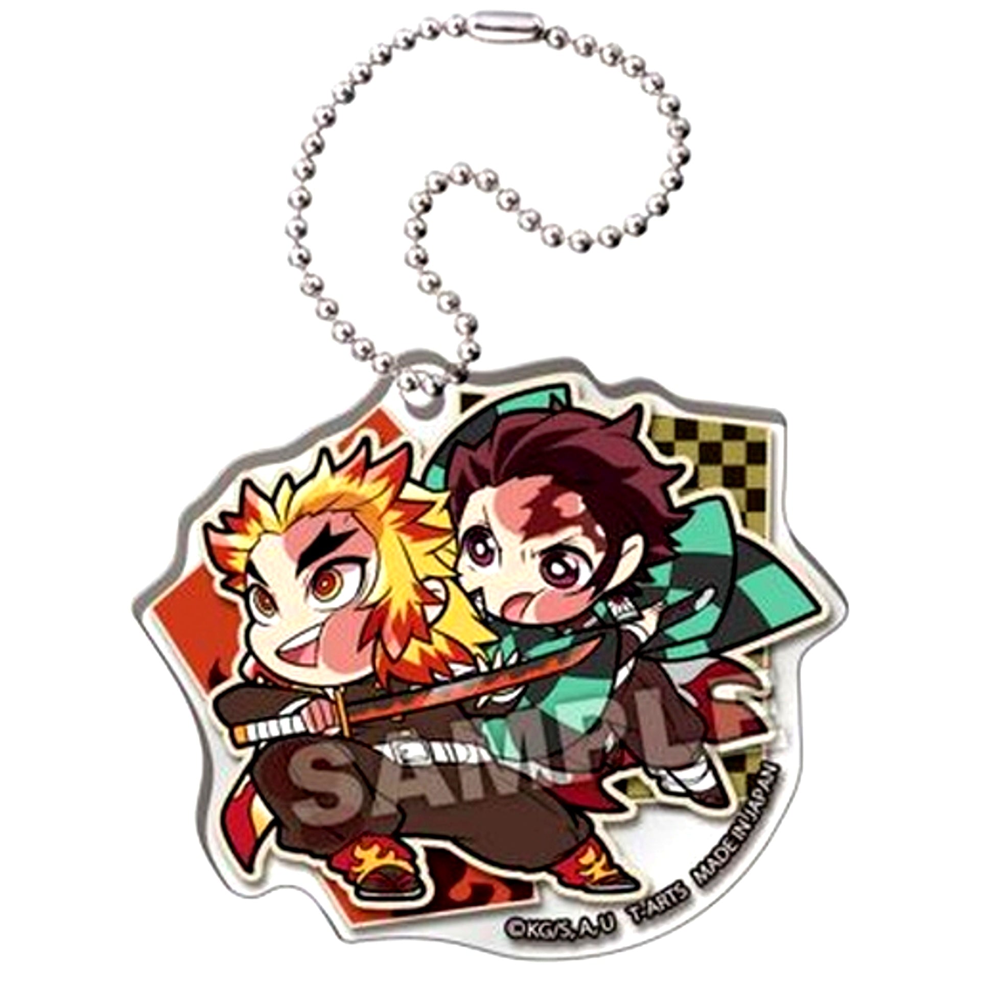 Tanjiro Kamado & Kyojuro Rengoku Demon Slayer Pita Defome Unity Acrylic Keychain [USED]