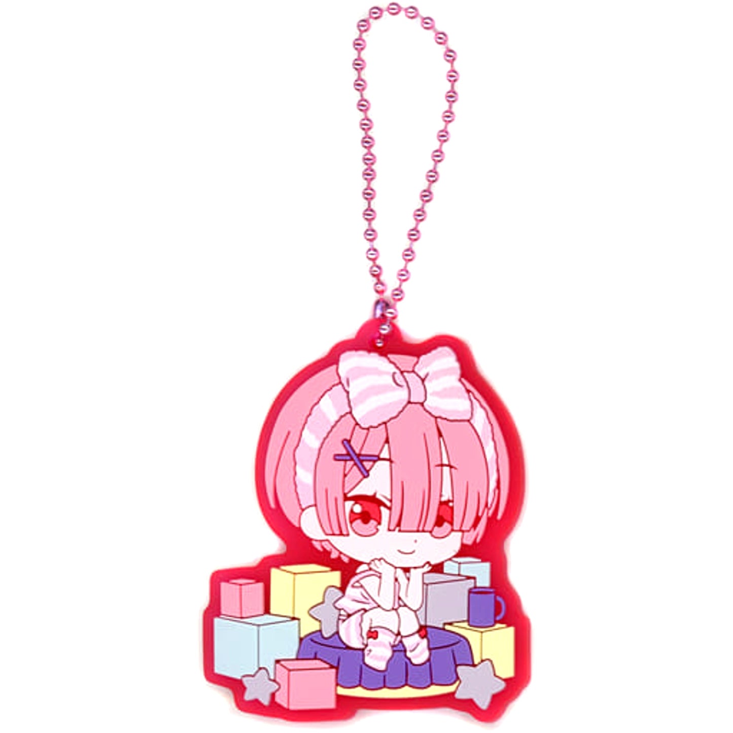 Re:ZERO -Starting Life in Another World- Ram A Gashapon Kuji Rem & Ram Assort 8 Rubber Mascot Prize B Keychains [USED]