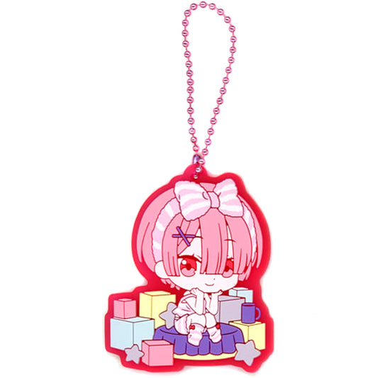 Re:ZERO -Starting Life in Another World- Ram A Gashapon Kuji Rem & Ram Assort 8 Rubber Mascot Prize B Keychains [USED]