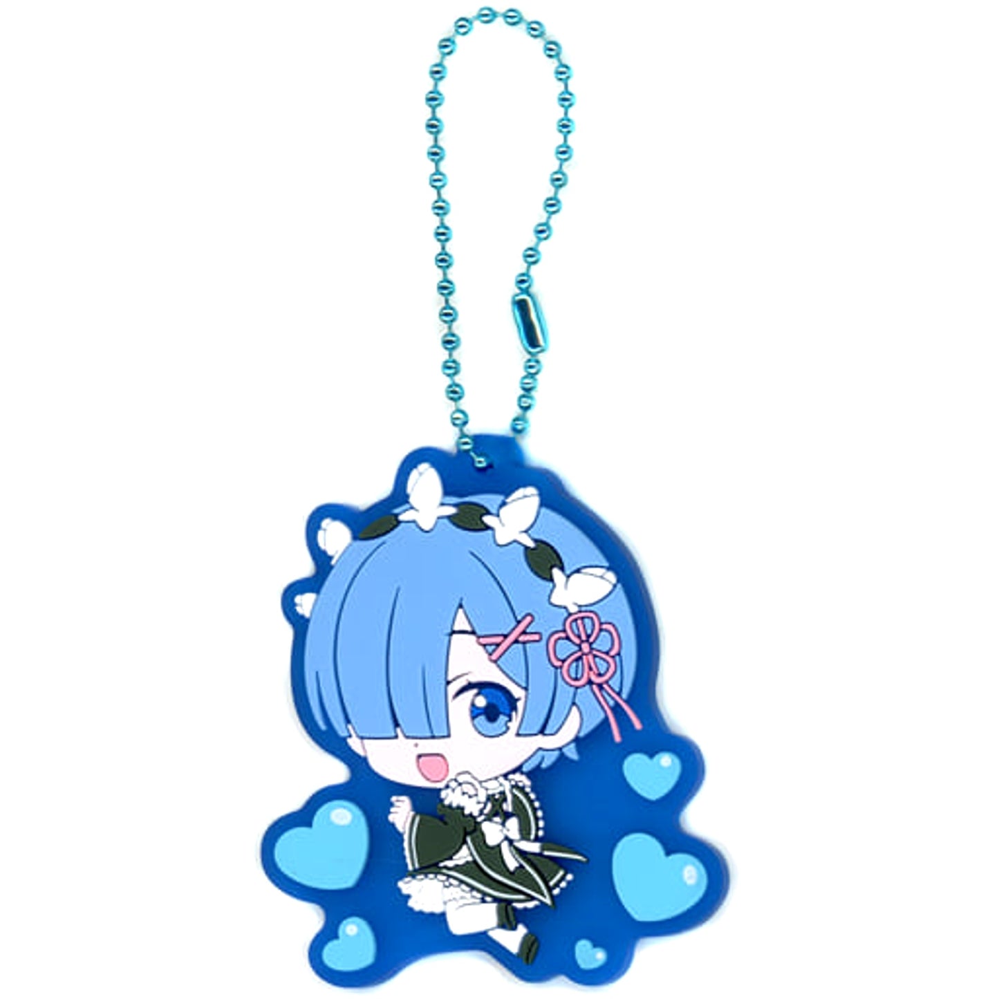Re:ZERO -Starting Life in Another World- Rem B Gashapon Kuji Rem & Ram Assort 8 Rubber Mascot Prize B Keychains [USED]