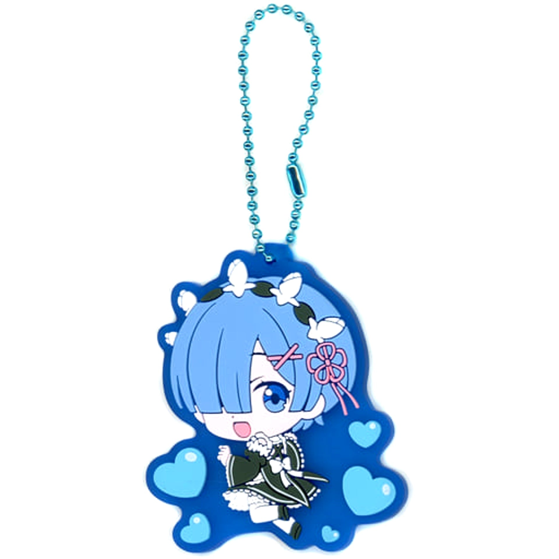 Re:ZERO -Starting Life in Another World- Rem B Gashapon Kuji Rem & Ram Assort 8 Rubber Mascot Prize B Keychains [USED]