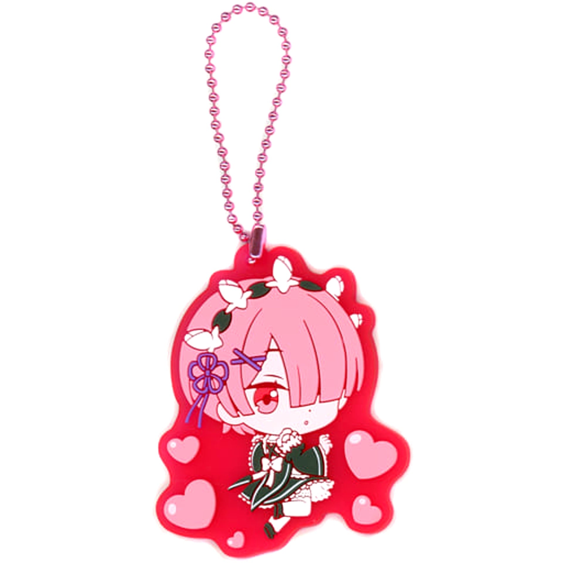 Re:ZERO -Starting Life in Another World- Ram B Gashapon Kuji Rem & Ram Assort 8 Rubber Mascot Prize B Keychains [USED]