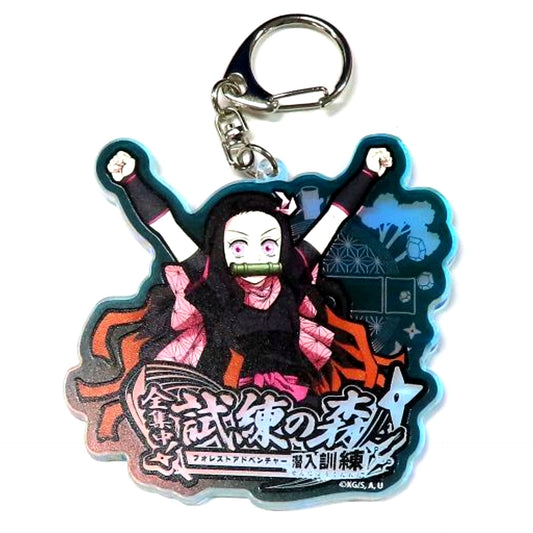 Nezuko Kamado Demon Slayer x Forest Adventure Zen Shuchu Trading Holo Acrylic Keychain [USED]