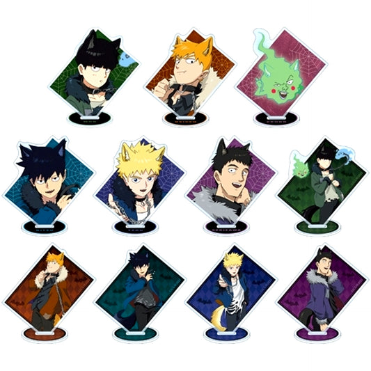 Set of 11 Halloween Ver. Mob Psycho 100 III Illustration Trading Acrylic Stand [USED]