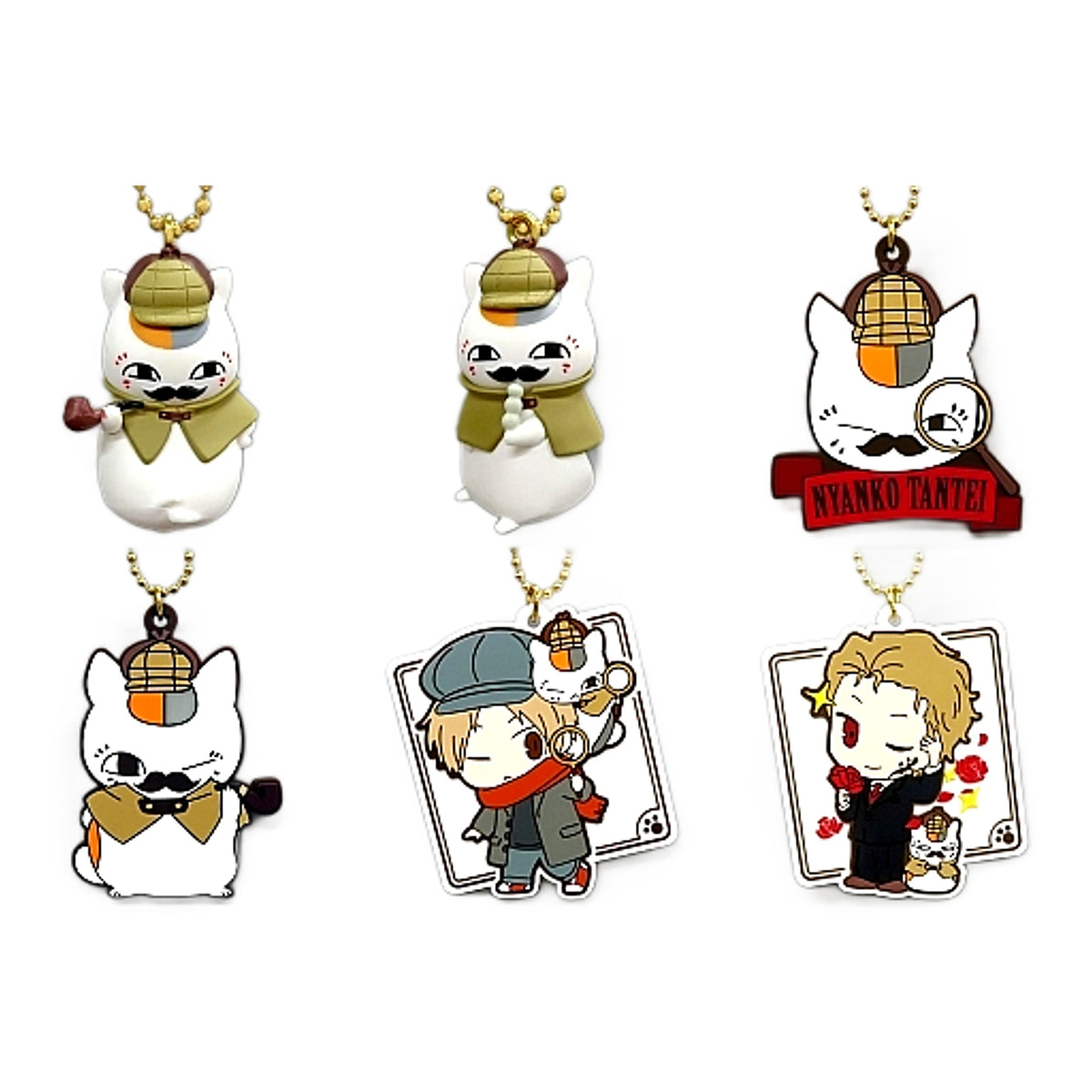 Nyanko-sensei & Others Natsume's Book of Friends All 6 Types Set Ichiban Kuji Nyanko Sensei Detective Detective Charm Collection Prize G [USED]