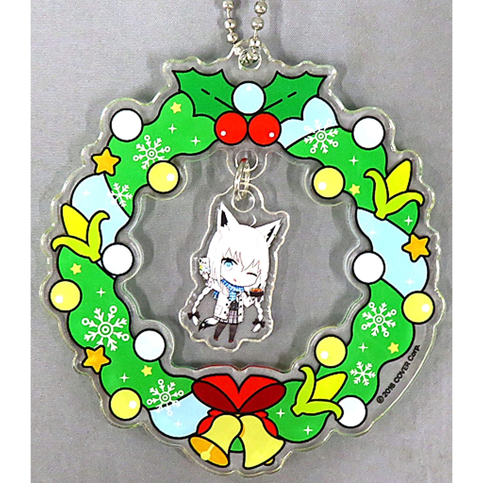 Shirakami Fubuki Hololive Swinging Acrylic Keychain Mini Character Fuji-Q Highland SNOW*WORLD [USED]