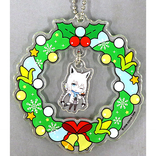 Shirakami Fubuki Hololive Swinging Acrylic Keychain Mini Character Fuji-Q Highland SNOW*WORLD [USED]