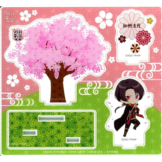 Kashuu Kiyomitsu Toku: Touken Ranbu Hanamaru Hana no Maki Sakura Chibi Character Acrylic Diorama Stand [USED]