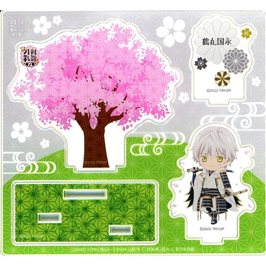 Tsurumaru Kuninaga Toku: Touken Ranbu Hanamaru Hana no Maki Cherry Blossom Chibi Character Acrylic Diorama Stand [USED]
