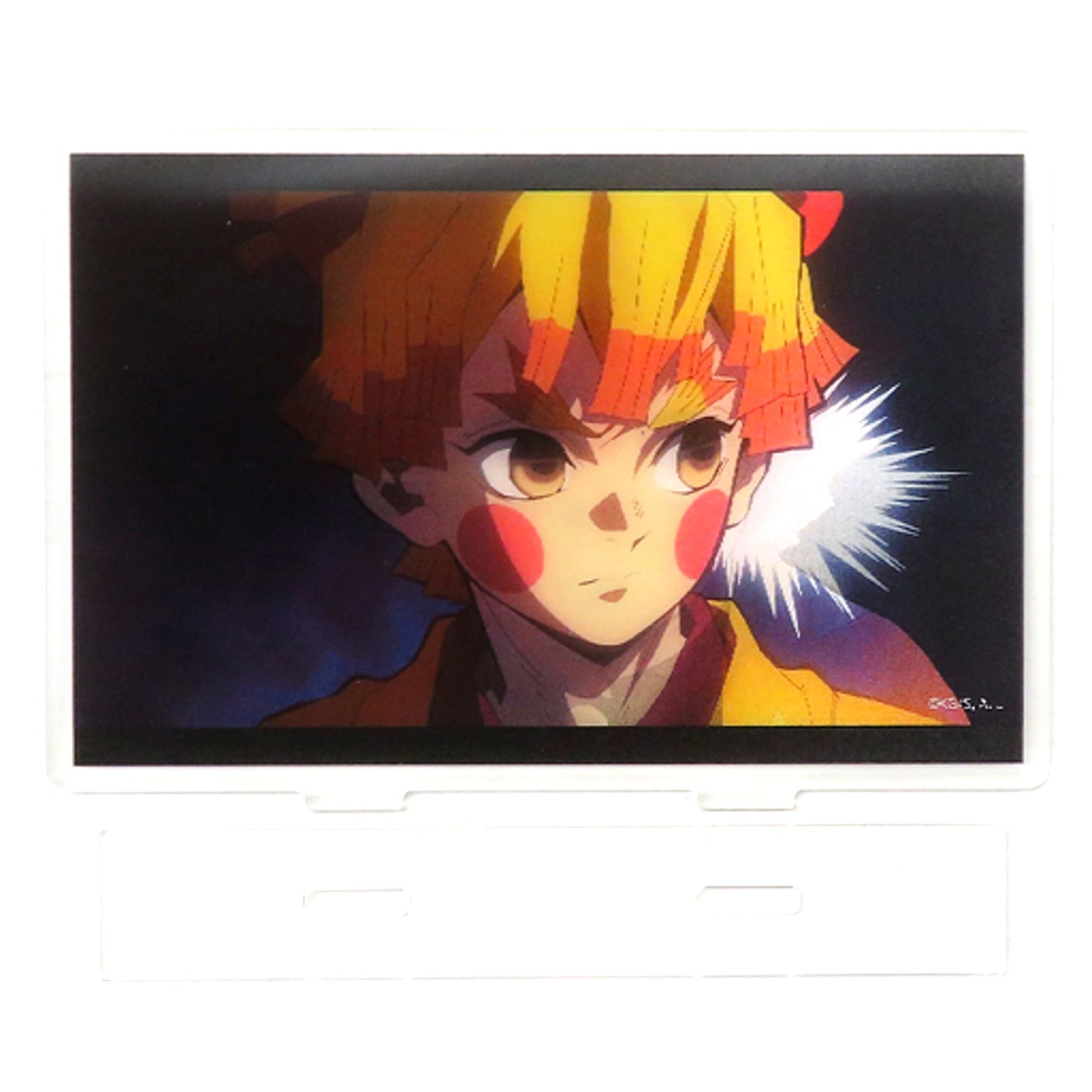 Zenitsu Agatsuma Demon Slayer Corps Member Infiltrating the Entertainment District Lenticular Acrylic Stand Demon Slayer Mugen Train Arc Entertainment District Arc Character Picture Scroll Cafe in ufotable Cafe Machi Asobi Cafe 3rd Term [USED]