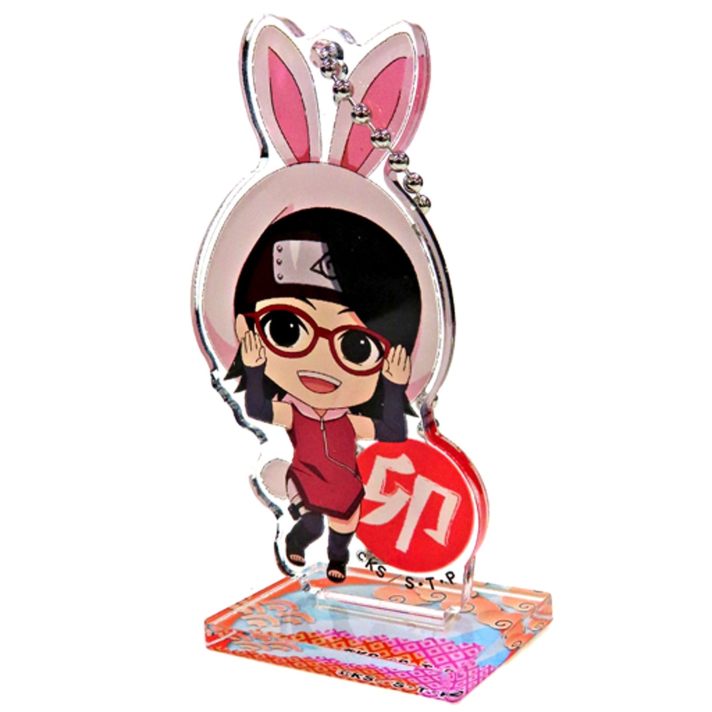 Sarada Uchiha Chibi Ver. Mini Acrylic Stand Naruto x Boruto x Manekineko [USED]