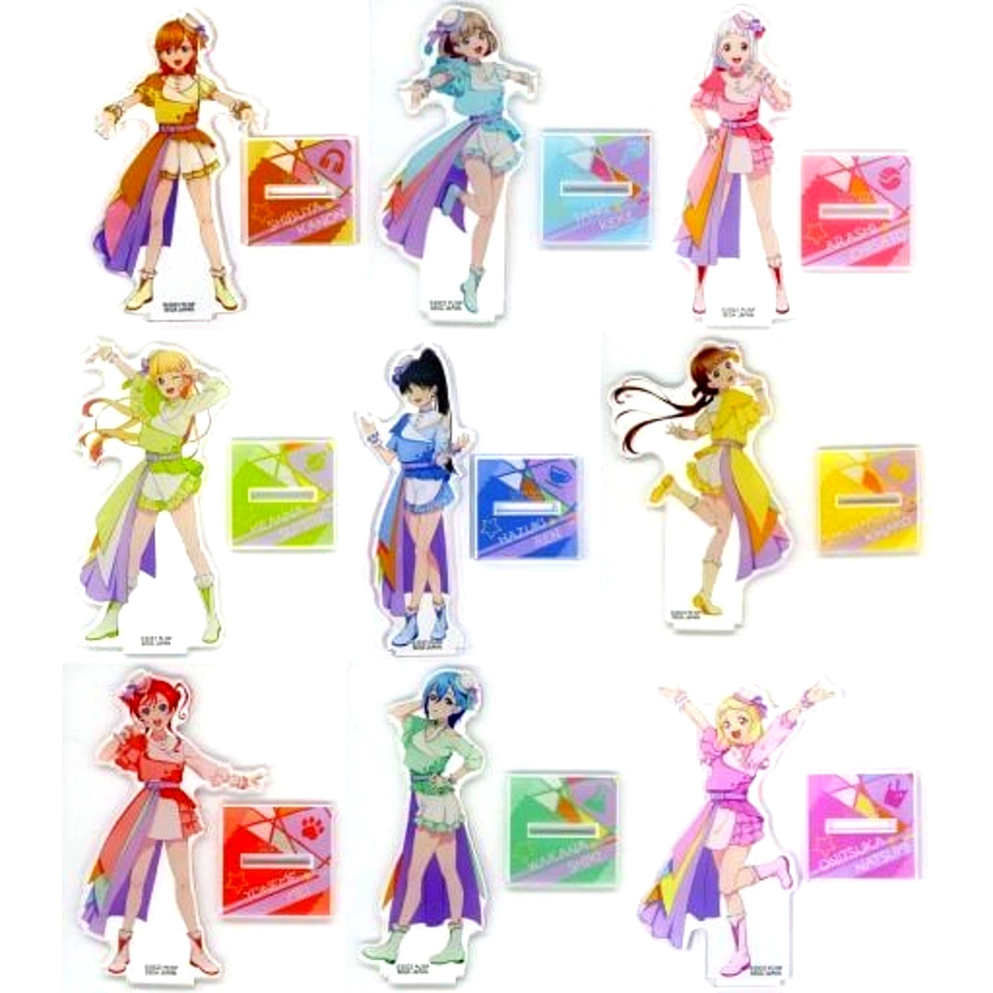 Set of 9 C Prize Acrylic Stand Sega Lucky Kuji ONLINE Love Live! Superstar!! 2022 Stage3 [USED]