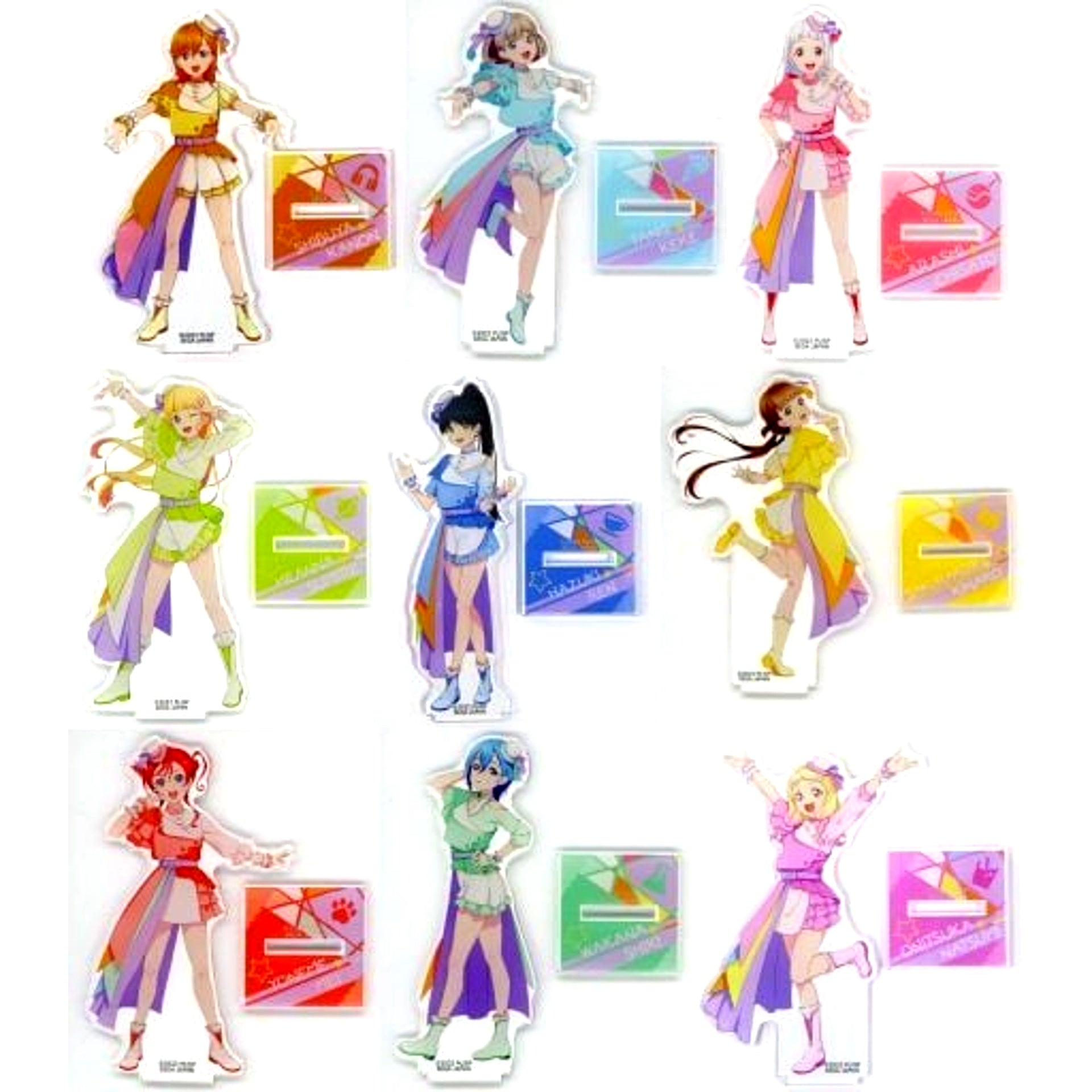 Set of 9 C Prize Acrylic Stand Sega Lucky Kuji ONLINE Love Live! Superstar!! 2022 Stage3 [USED]