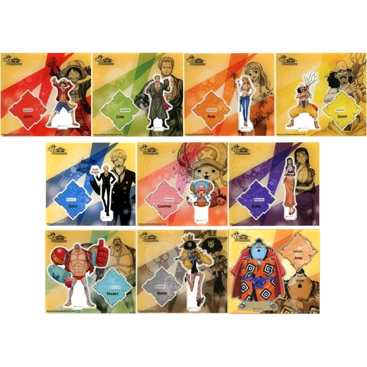 One Piece Monkey D. Luffy & Others All 10 Types Set 10th Party! Trading Acrylic Stand Acrylic Stands [USED]