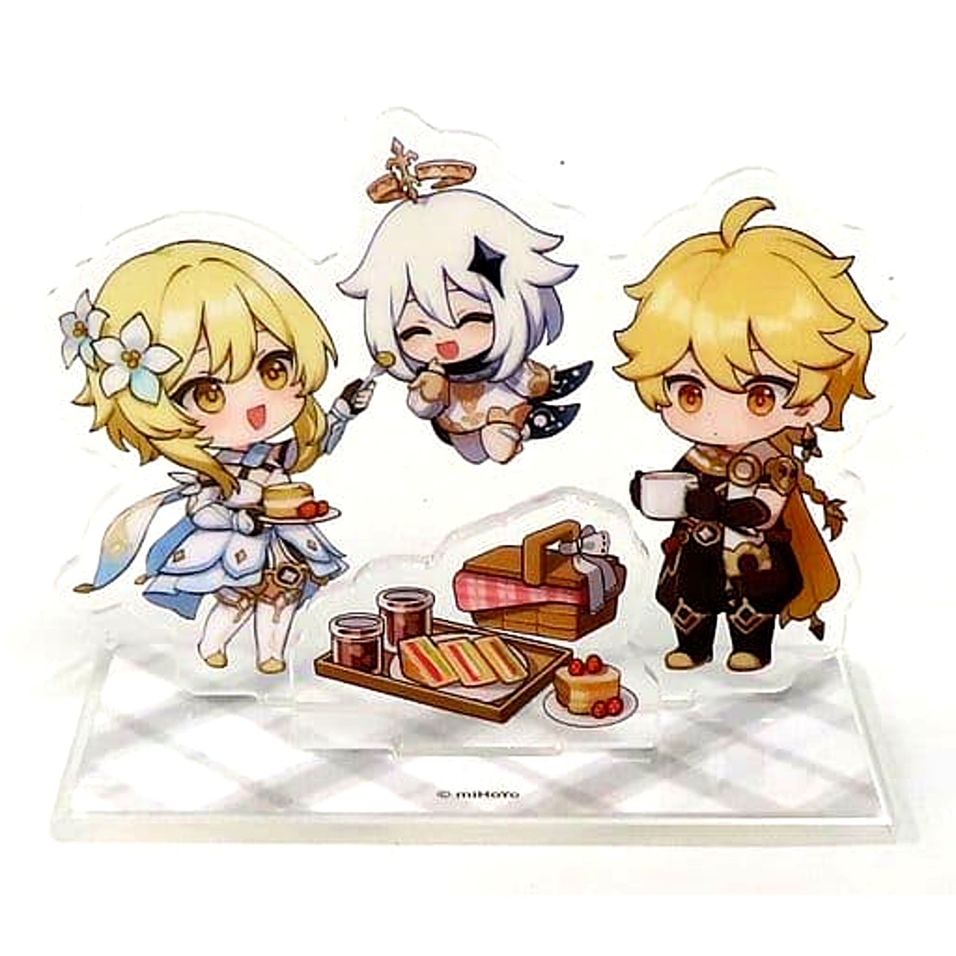 Lumine & Aether & Paimon Genshin Impact Chibi Acrylic Stand HoYoFEST 2022 [USED]