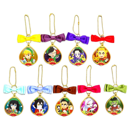 Kyojuro Rengoku, etc. Demon Slayer: Kimetsu no Yaiba Random Acrylic Ornament Charm B Ufotable Cafe x Machi Asobi Cafe Christmas Event 2022 Limited All 9 Types Set Charm [USED]