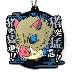 Demon Slayer: Kimetsu no Yaiba Inosuke Hashibira Ichiban Kuji Demon Slayer's Will Part 3 Rubber Mascot with Quote Kyunchara Illustrations Prize G Keychains [USED]