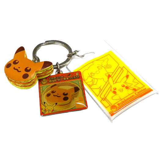 Pikachu Let's Make Pancakes! Pokemon Keychain with Shopper Pokemon Center Limited Key Chain [USED]
