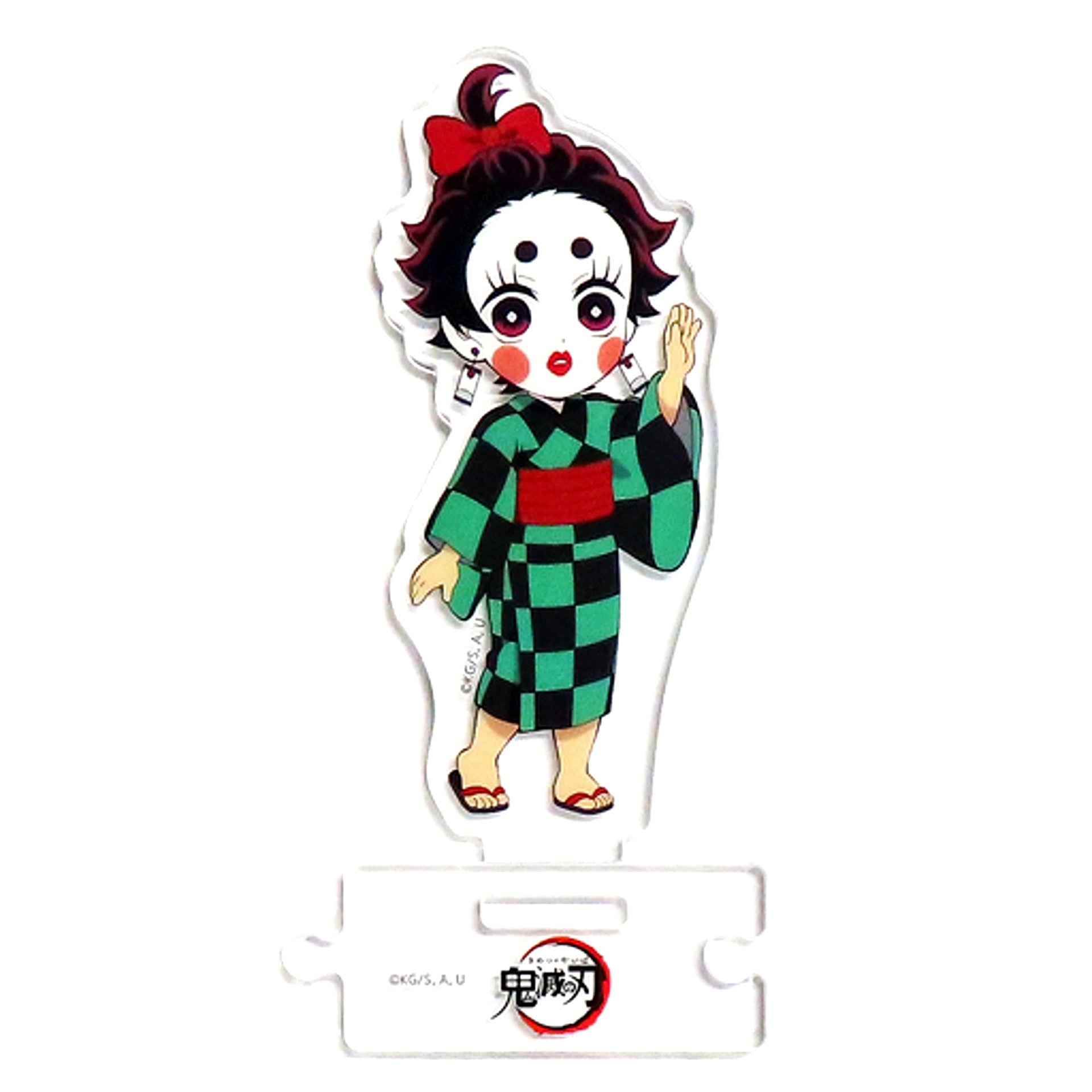 Tanjiro Kamado Sumiko White Makeup Demon Slayer Mugen Train Arc Entertainment District Arc Character Picture Scroll Cafe in ufotable Cafe Machi Asobi Cafe Drawn Mini Character Connecting Random Acrylic Stand A Entertainment District Arc [USED]
