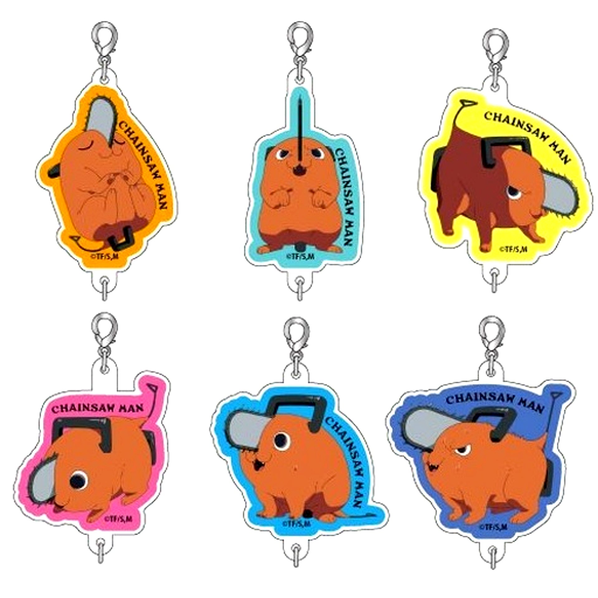 Set of 6 Chainsaw Man Tsunagaru Acrylic Charm Full of Pochita Ver. [USED]