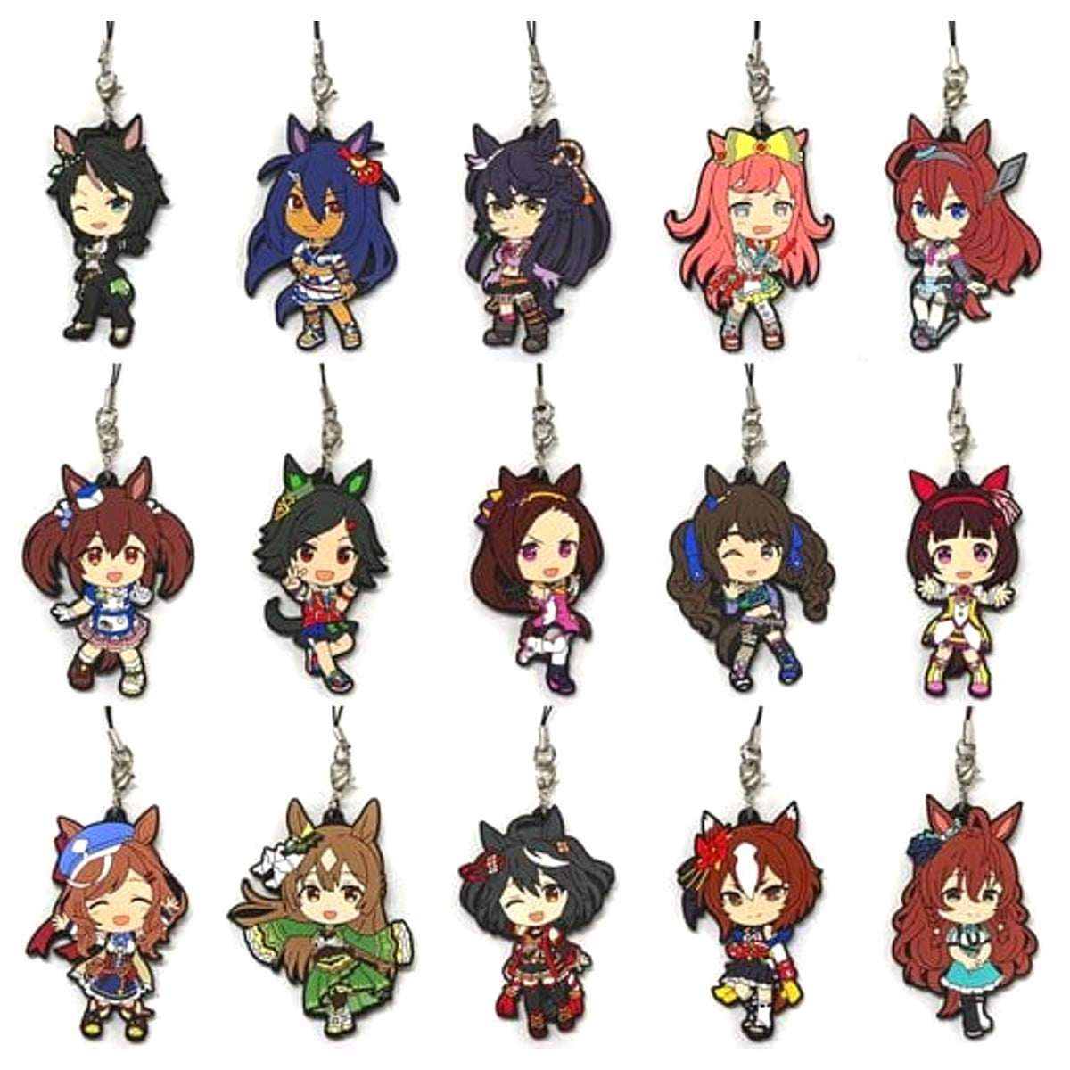 Umamusume: Pretty Derby Kyunchara Illustrations & Others All 15 Types Set Ichiban Kuji 4th Rubber Mascot Kyunchara Illustrations Prize H [USED]