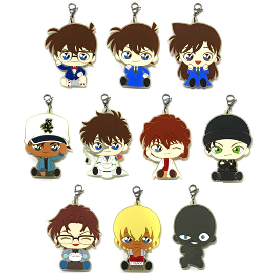 Set of 10 Detective Conan G Prize Ichiban Lab Luminous Rubber Charm [USED]