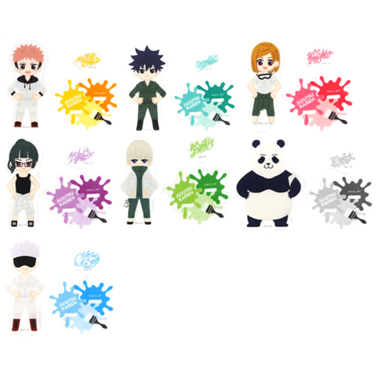 Jujutsu Kaisen Yuji Itadori & Others All 7 Types Set Sega Lucky Kuji Graffiti X Battle Re: Acrylic Stand Prize I [USED]